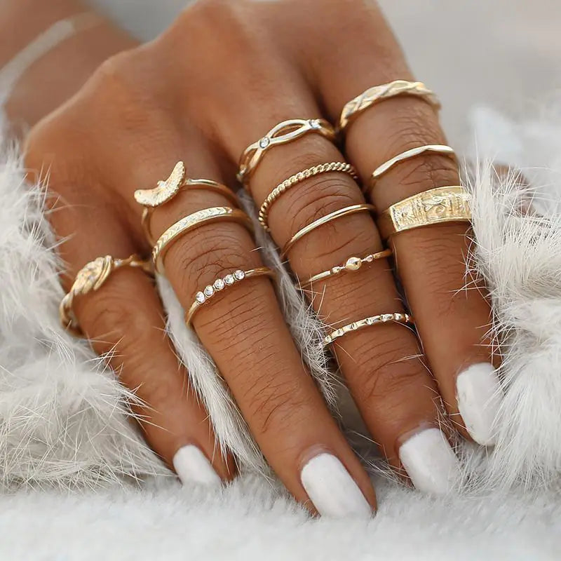 12 Piece Finger Ring Set