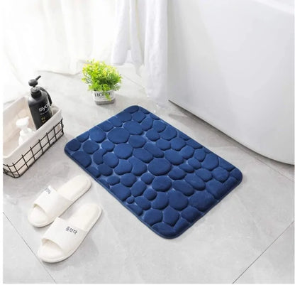 Non-Slip Embossed Cobblestone Bathroom Mat