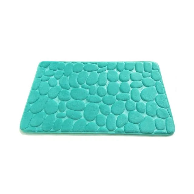 Non-Slip Embossed Cobblestone Bathroom Mat