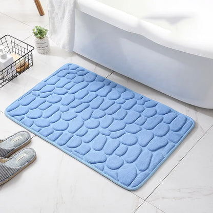 Non-Slip Embossed Cobblestone Bathroom Mat