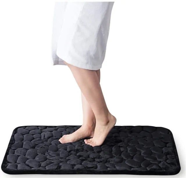 Non-Slip Embossed Cobblestone Bathroom Mat