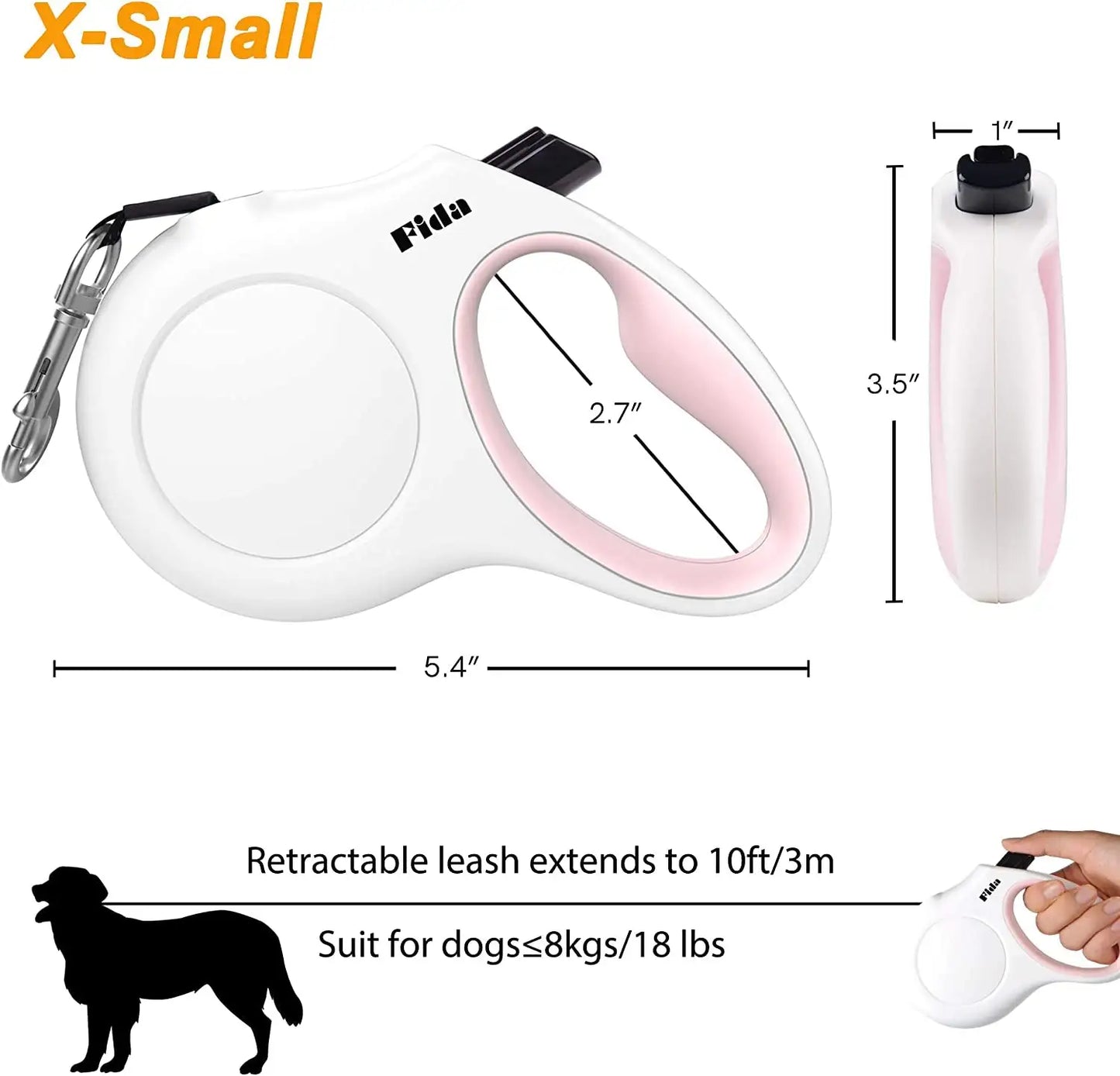 Retractable Leash with Dispenser and Poop Bags