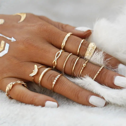 12 Piece Finger Ring Set