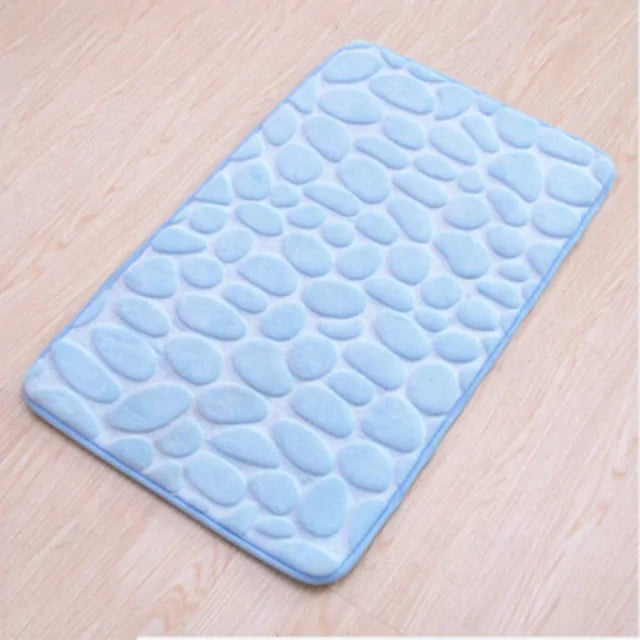 Non-Slip Embossed Cobblestone Bathroom Mat