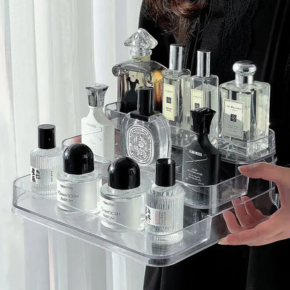 Clear Bathroom Shelf Makeup and Perfume Organizer